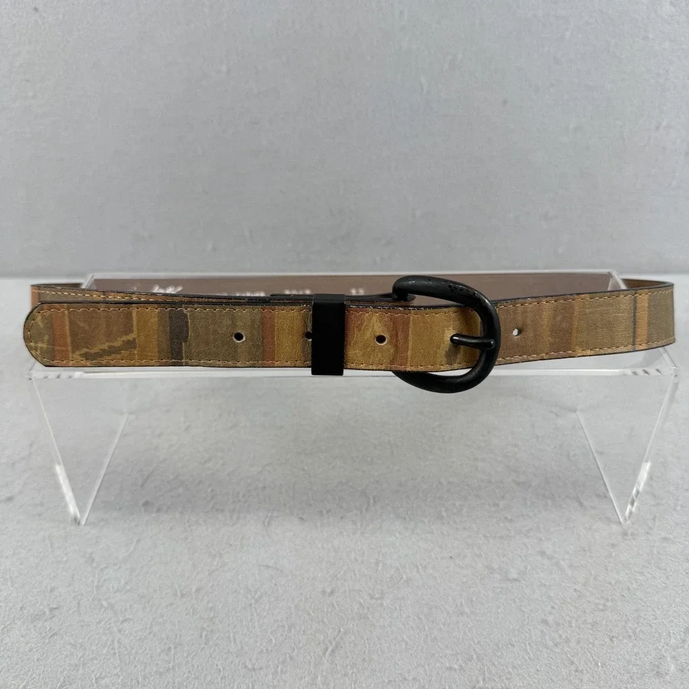 Vintage Billy Belt Calif Leather Belt Size 32‎ Brown Tan Ikat Aztec Southwestern